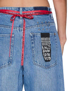 Womens Boyfriend Jean Frenchie Blue Baggy Denim Jeans - Denim
