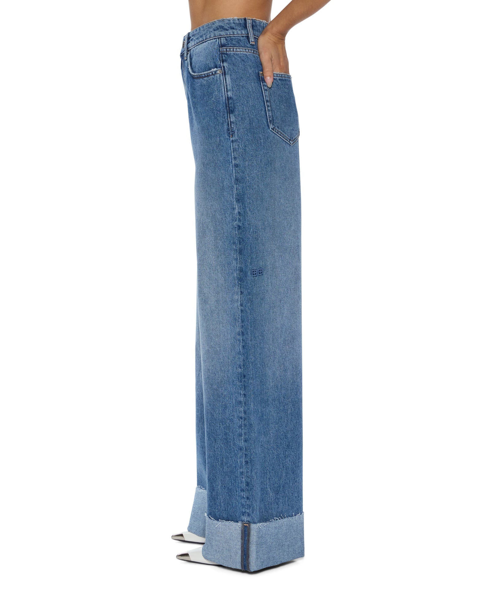 WOMENS  STRIDER TIDAL CUFFED WIDE DENIM JEANS
