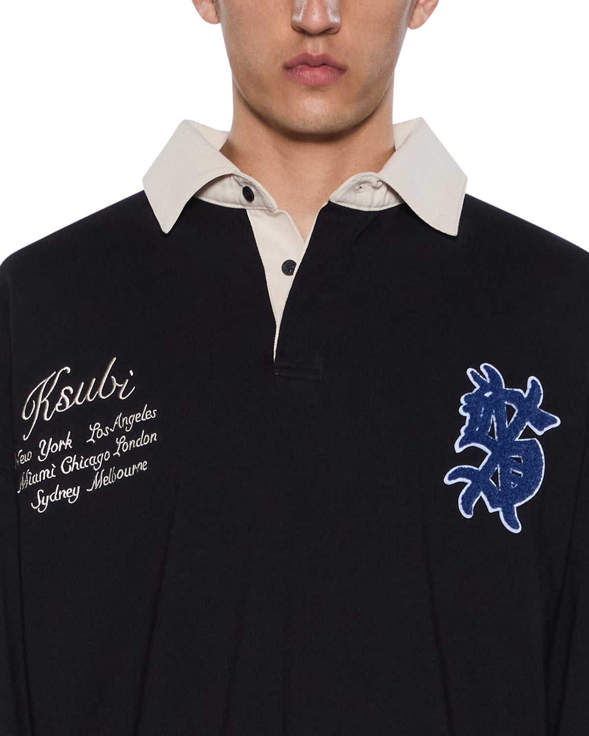 RUGGED RUGBY LS JERSEY BLACK FADE