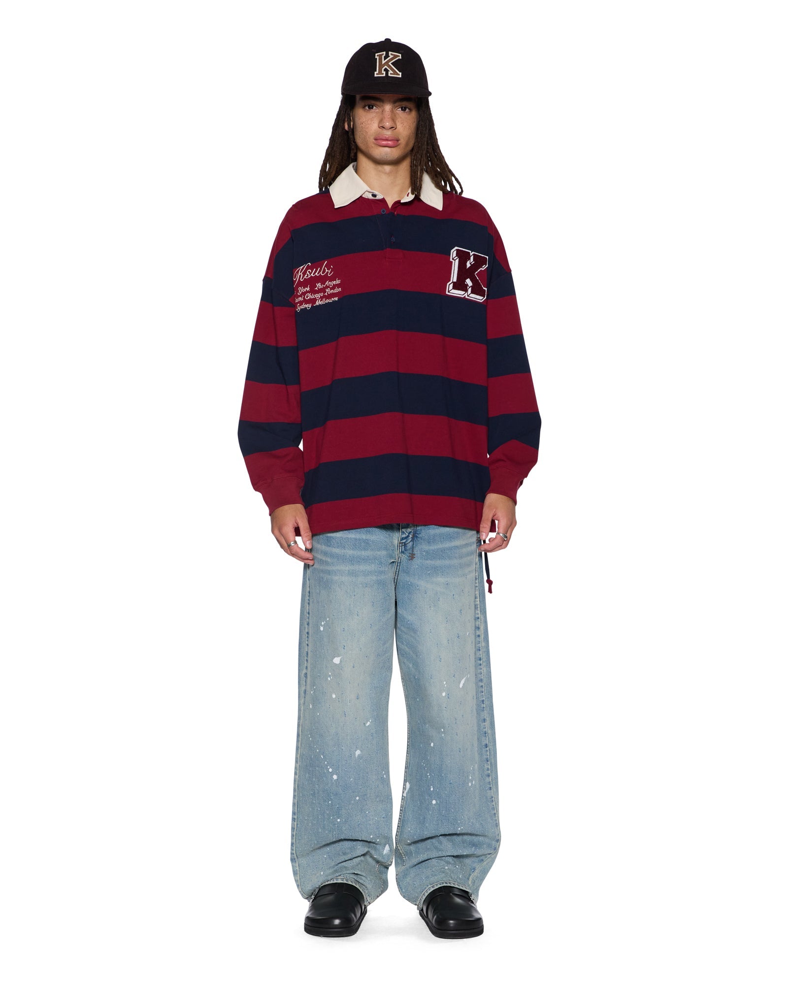 MENS RUGGED RUGBY JERSEY FIRE FADE BOXY FASHION TOPS