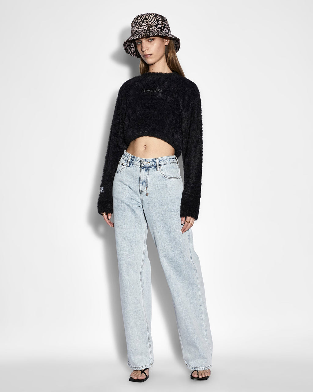 WOMENS CROPPED SWEATER BLACK KNITWEAR