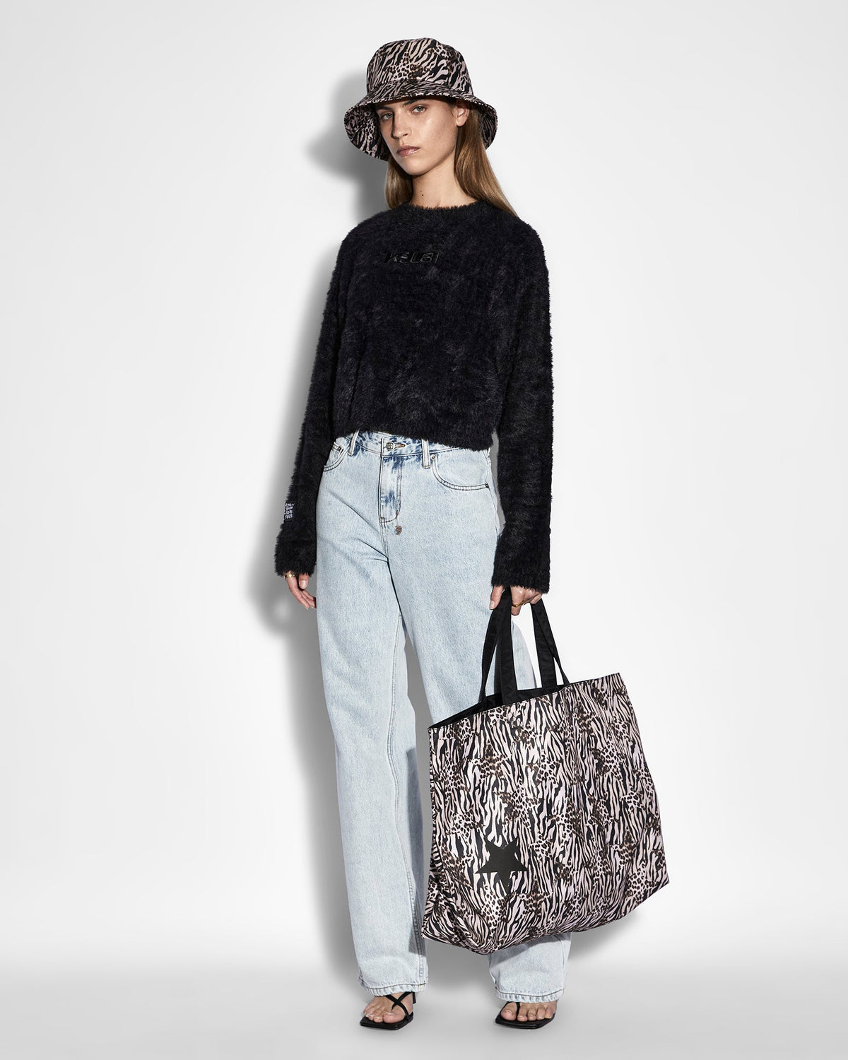 WOMENS CROPPED SWEATER BLACK KNITWEAR