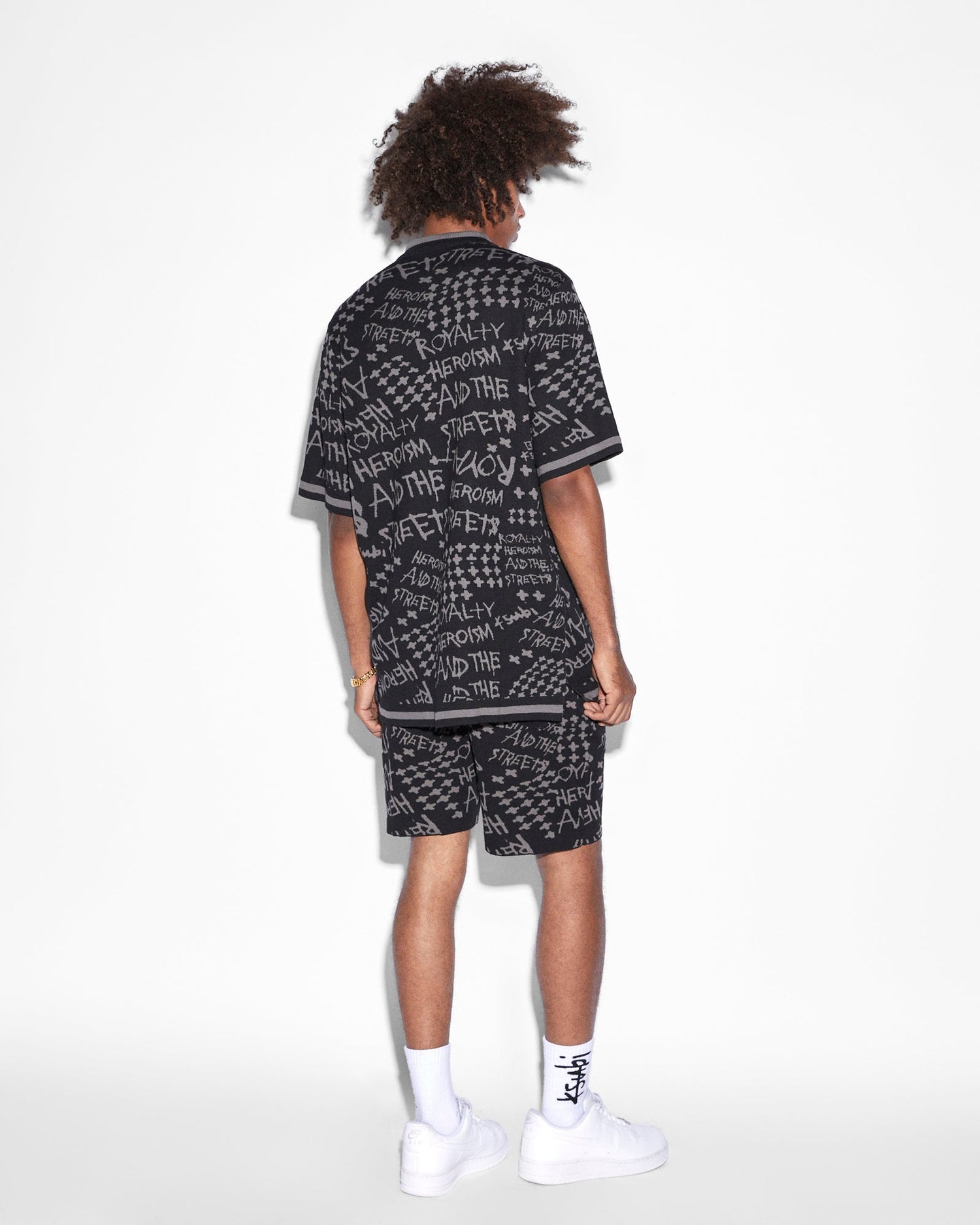 HEROISM KNIT RESORT SS SHIRT BLACK