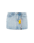 WOMENS MICRO MINI SKIRT BABES BLUE SKIRTS