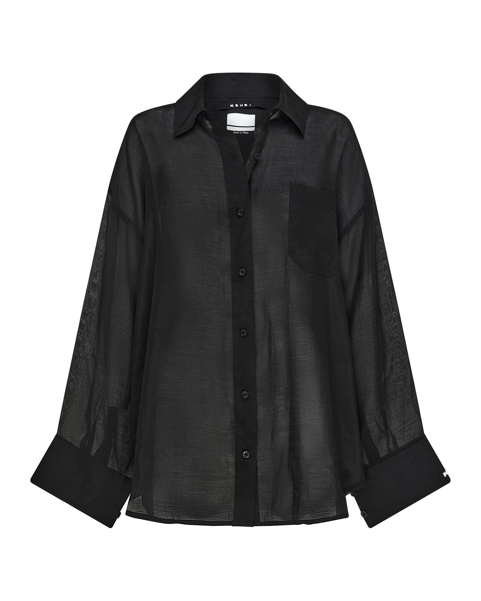 WOMENS  LABELS ASTRA LS SHIRT BLACK OVERSIZED SHIRTS