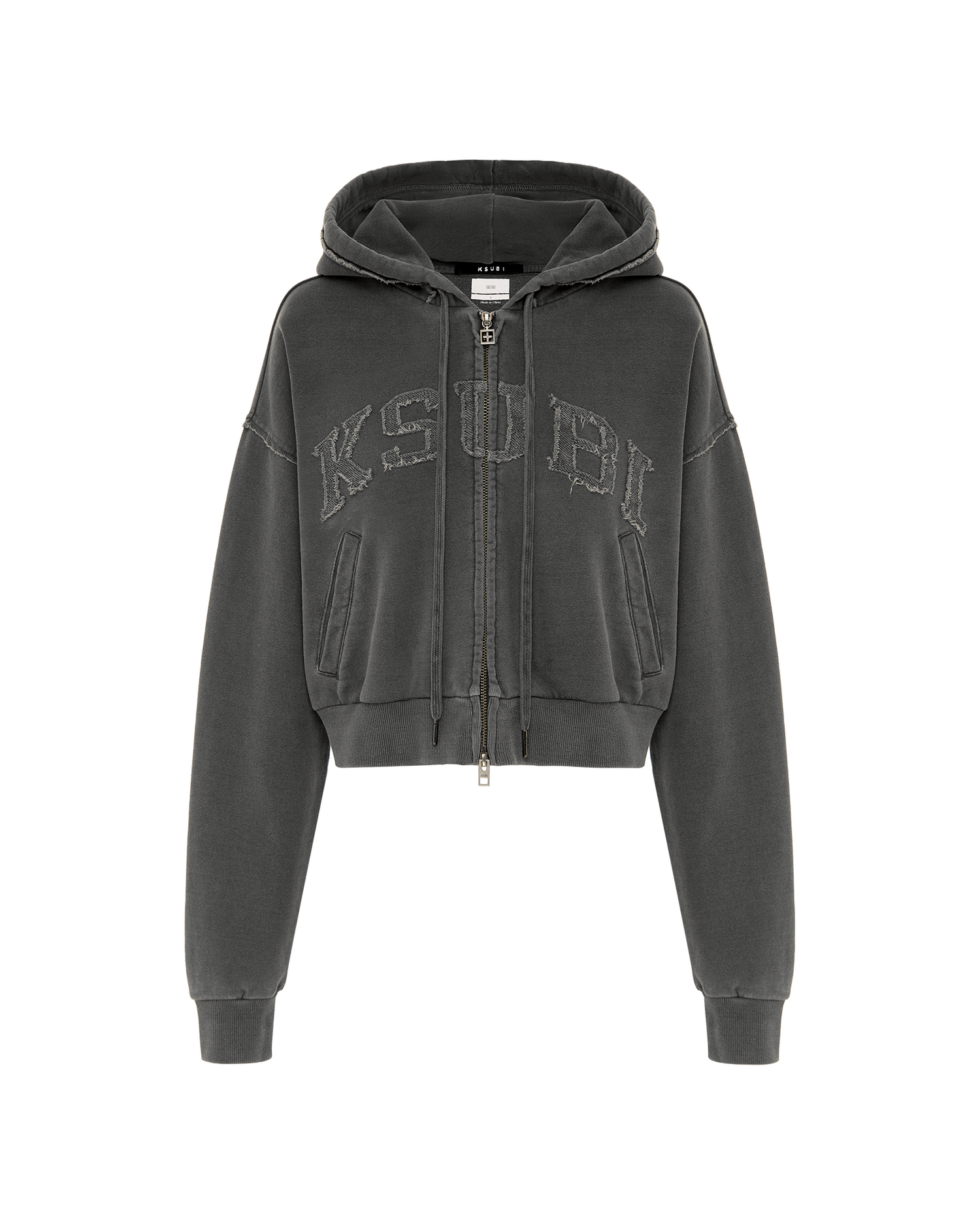 LEAGUE CROPPED HOODIE CHARCOAL