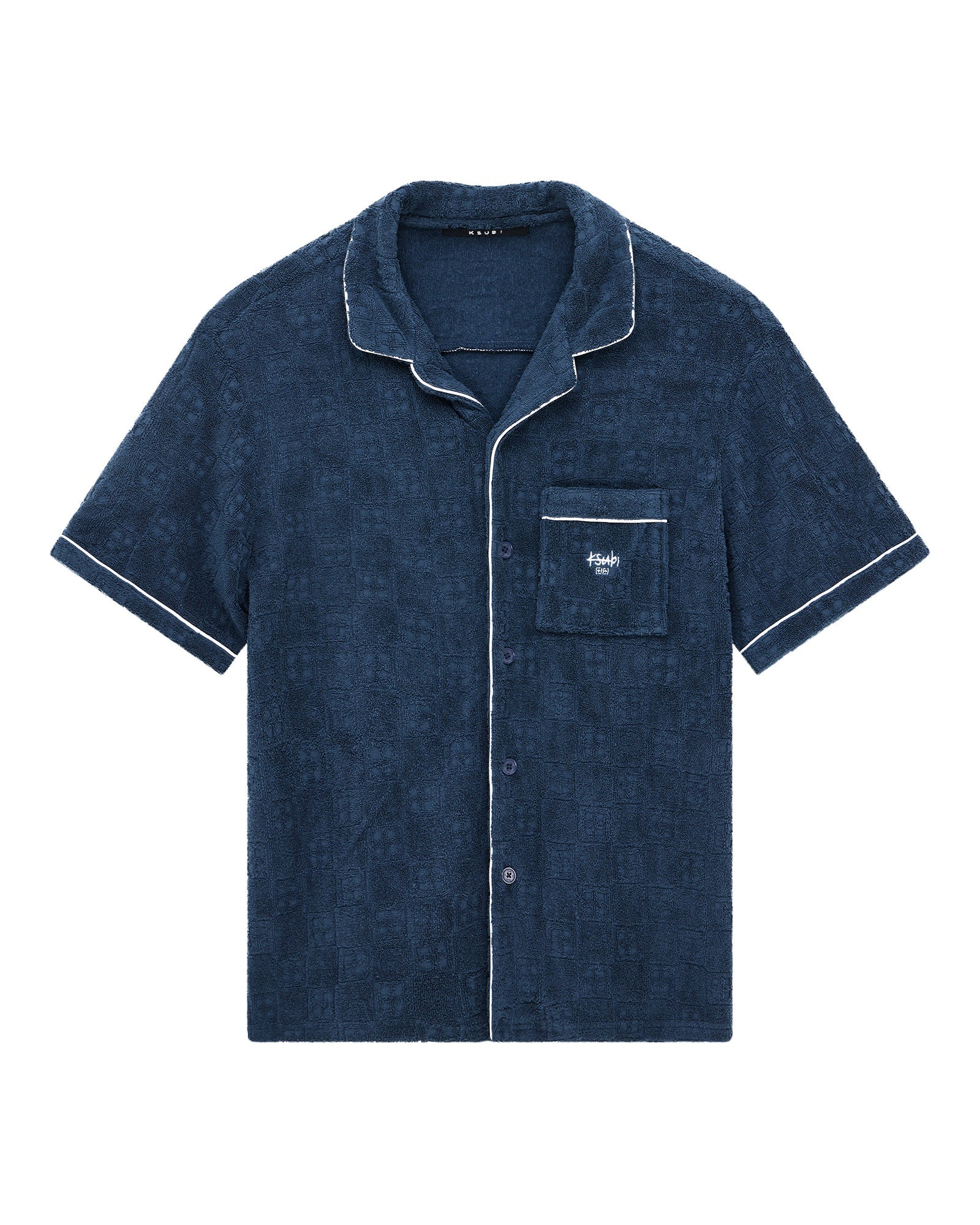 MENS  LOUNGE SS RESORT SHIRT NAVY REGULAR SHIRTS
