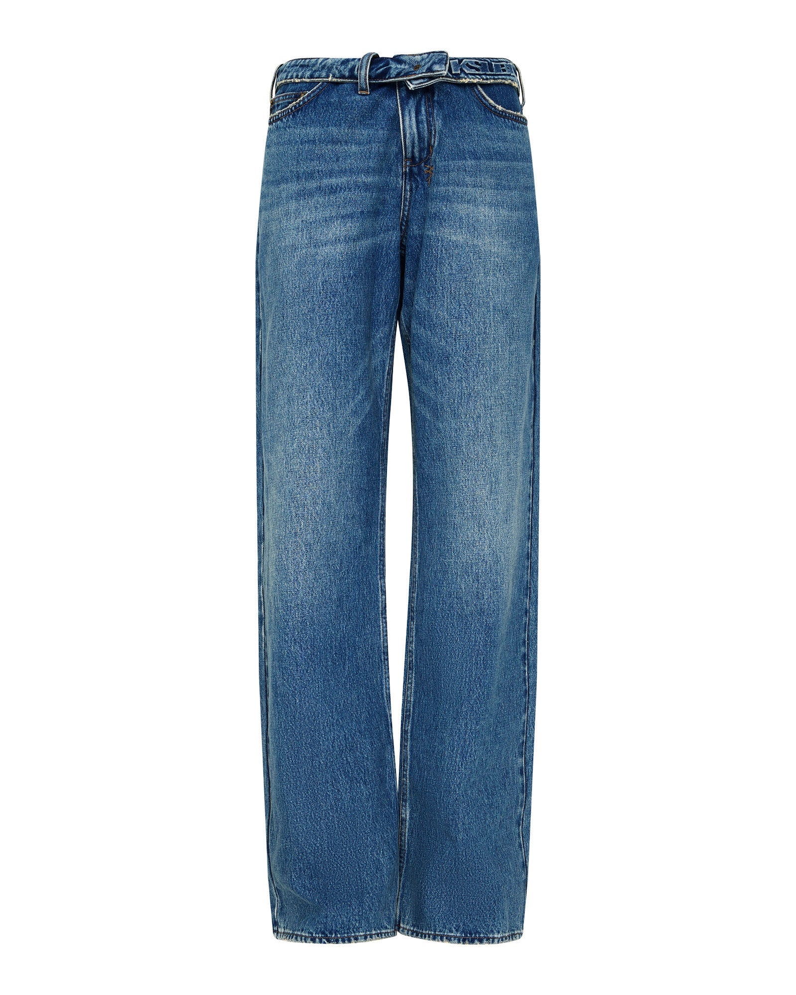 WOMENS  LOW RIDER FLIP AGED RELAXED DENIM JEANS