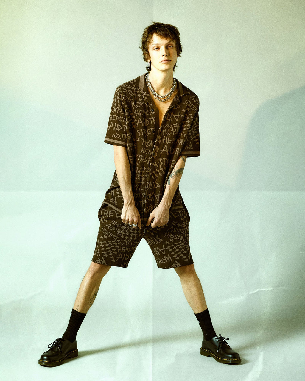 Mens Heroism Knit Resort Ss Shirt Java Regular Shirts - Brown
