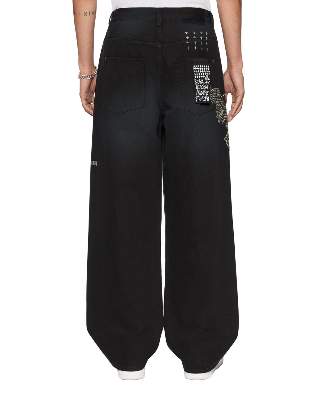 Mens Maxx Replica Eagle Baggy Denim Jeans - Black