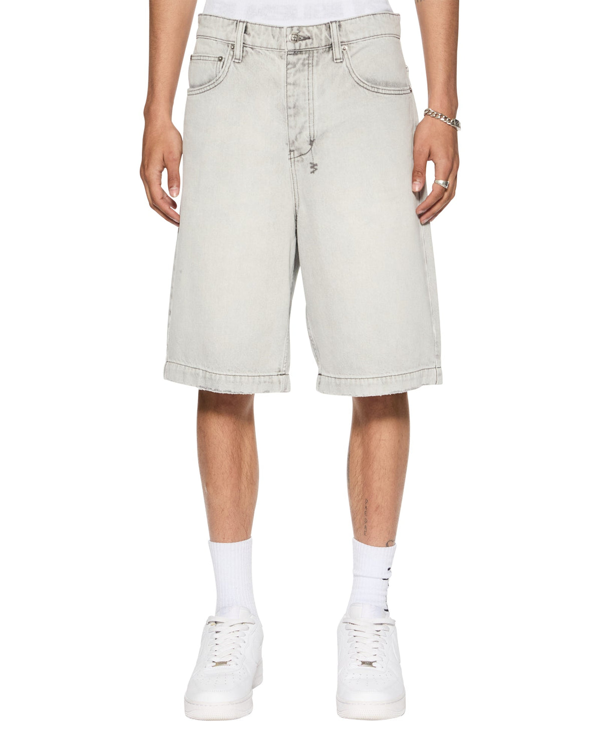 Mens Maxx Short White Snow Relaxed Walkshorts - White