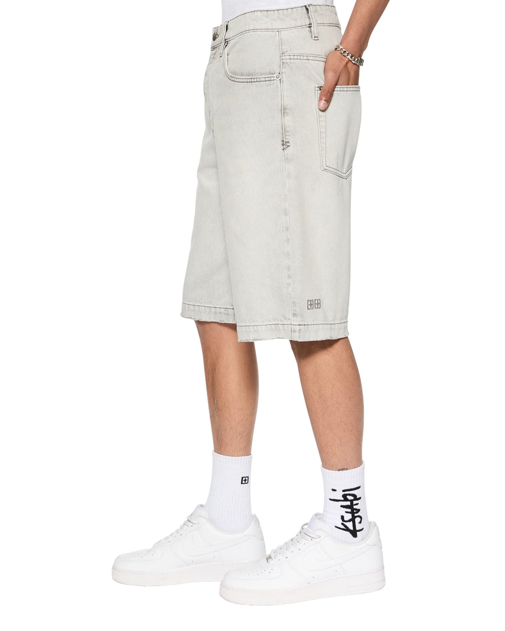 Mens Maxx Short White Snow Relaxed Walkshorts - White