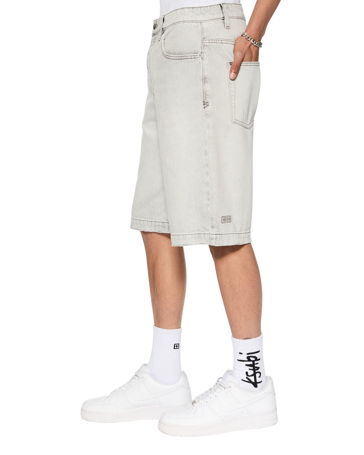Mens Maxx Short White Snow Relaxed Walkshorts - White