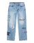 MENS  MAXX STRIKER PATCHED BAGGY DENIM JEANS