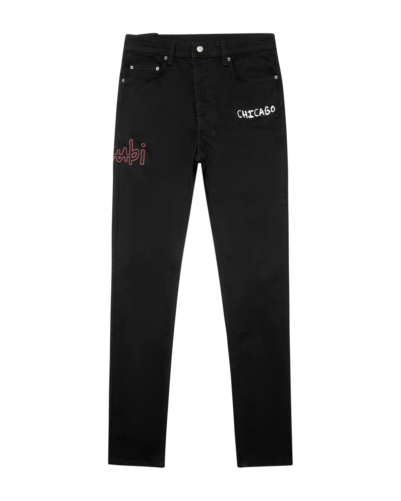 MENS  CHITCH CHICAGO LAID BLACK SLIM DENIM JEANS