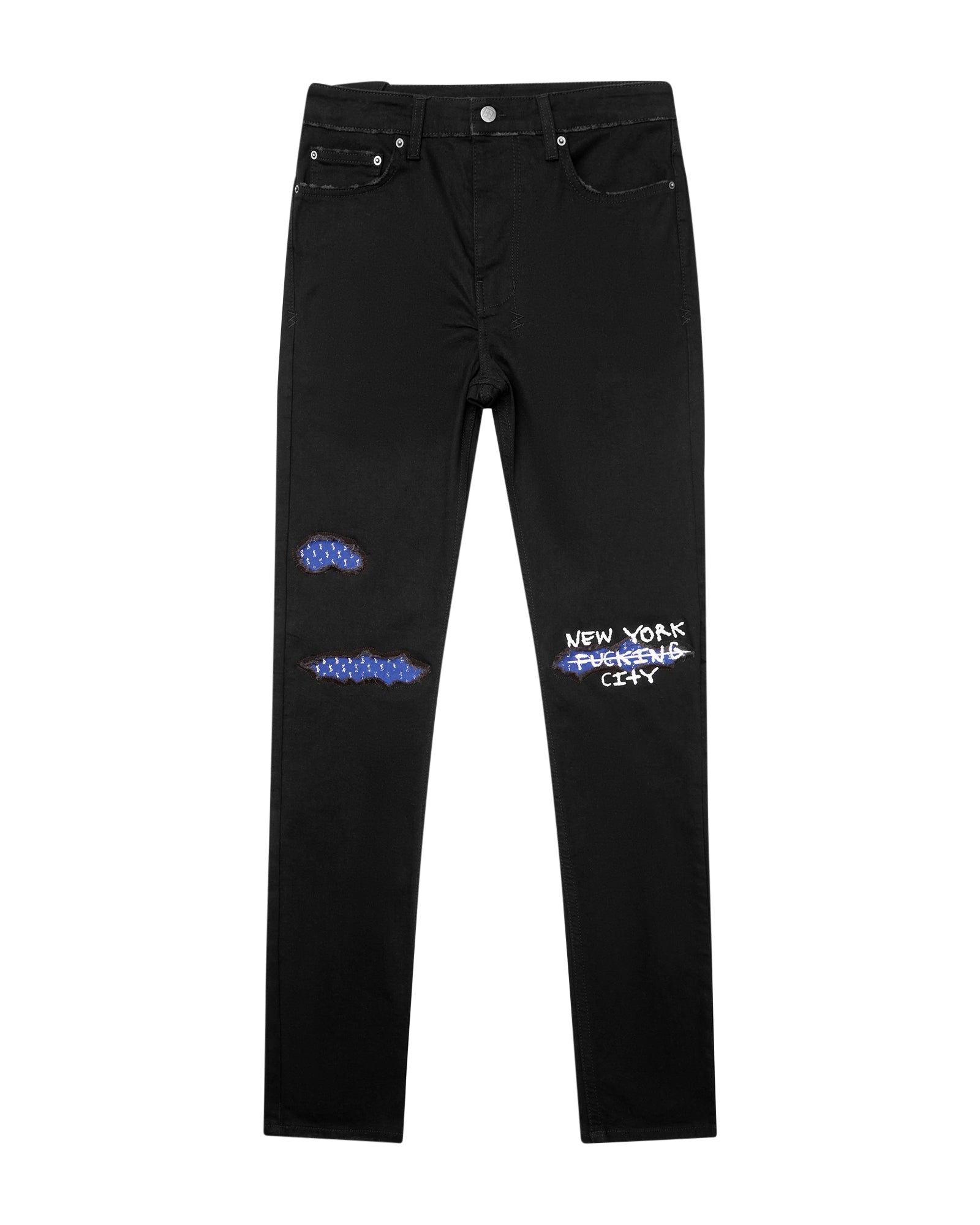 MENS  CHITCH NYC LAID BLACK SLIM DENIM JEANS