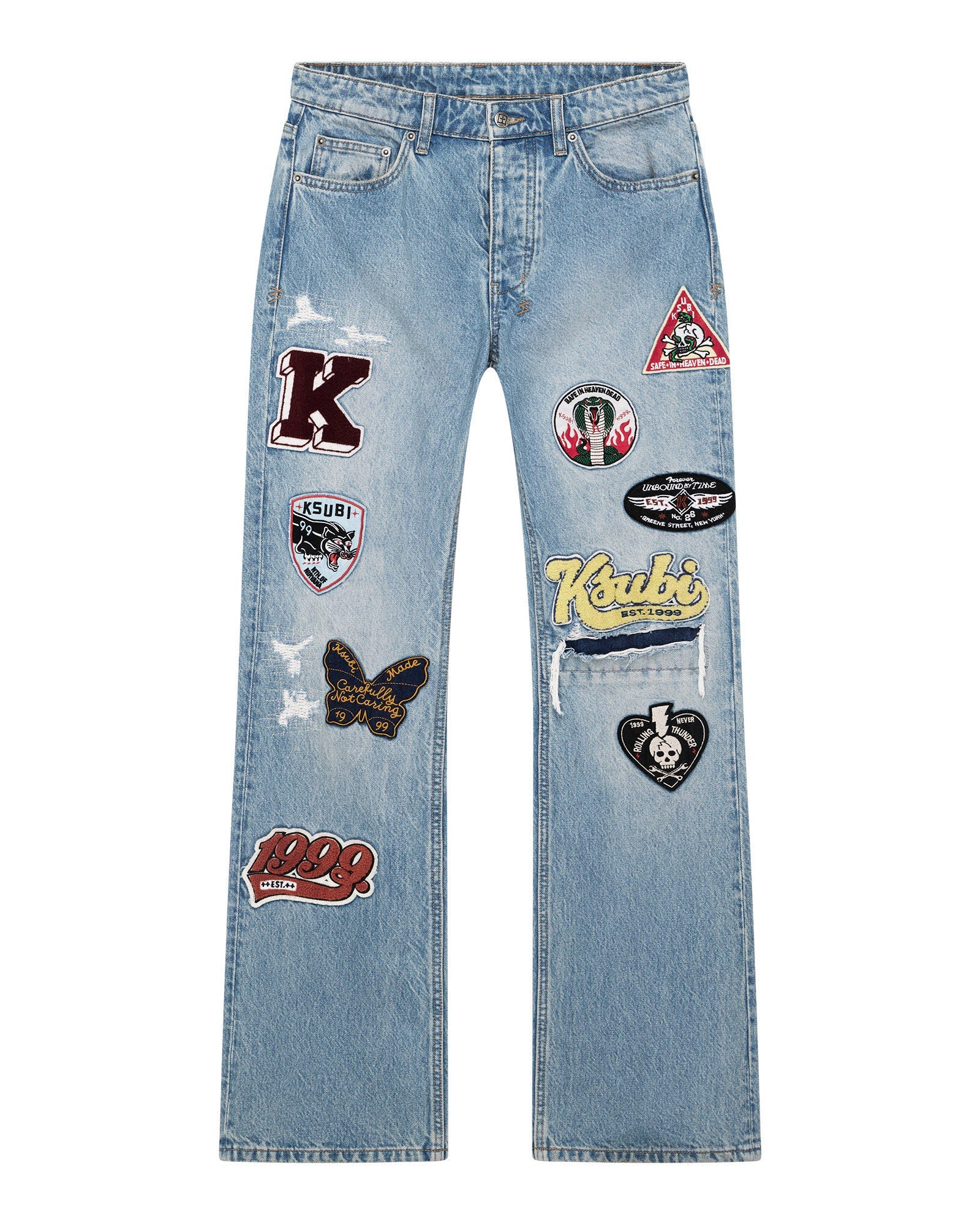 MENS  BRONKO TRUE PATCHED BOOTCUT DENIM JEANS