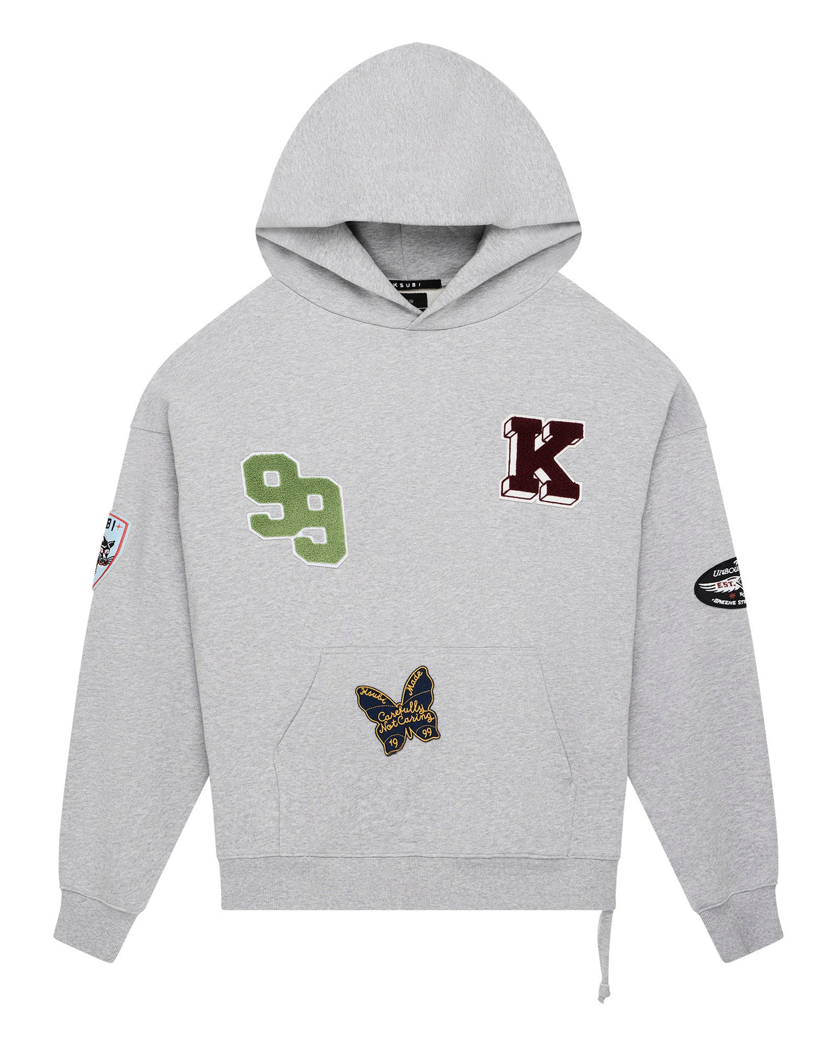 PATCHED EKCESS HOODIE GREY MARLE