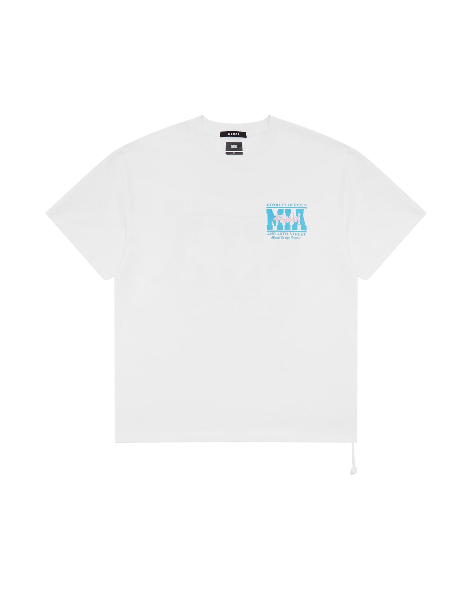 MENS  MIAMI AND THE STREETS SS BIGGIE TEE WHITE OVERSIZED TEES