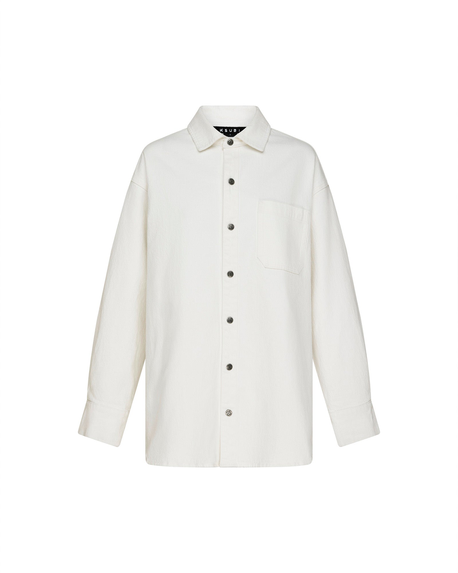 WOMENS  OVERSIZED LS SHIRT ECRU OVERSIZED SHIRTS