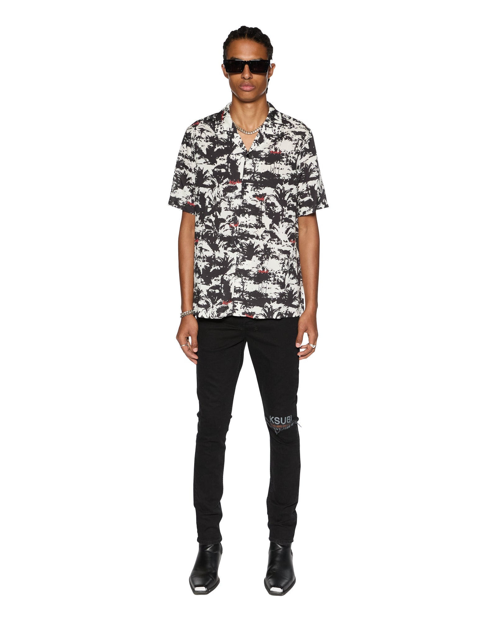 MENS  PALMTREE RESORT SS SHIRT MULTI REGULAR SHIRTS