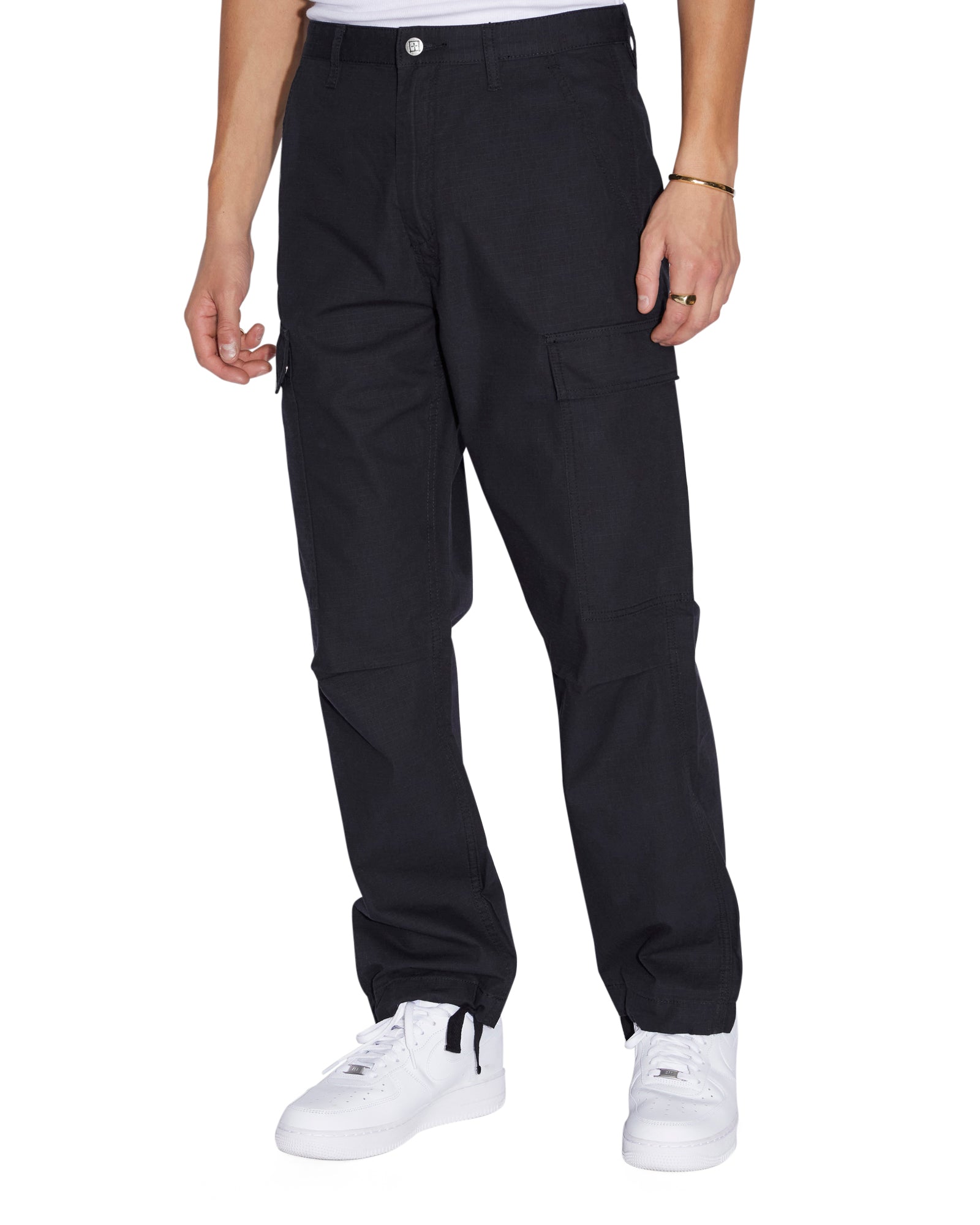 MENS FUGITIVE CARGO PANT BLACK STRAIGHT PANTS