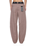 WOMENS BARREL TROUSER FLIP HOUNDSTOOTH PANTS