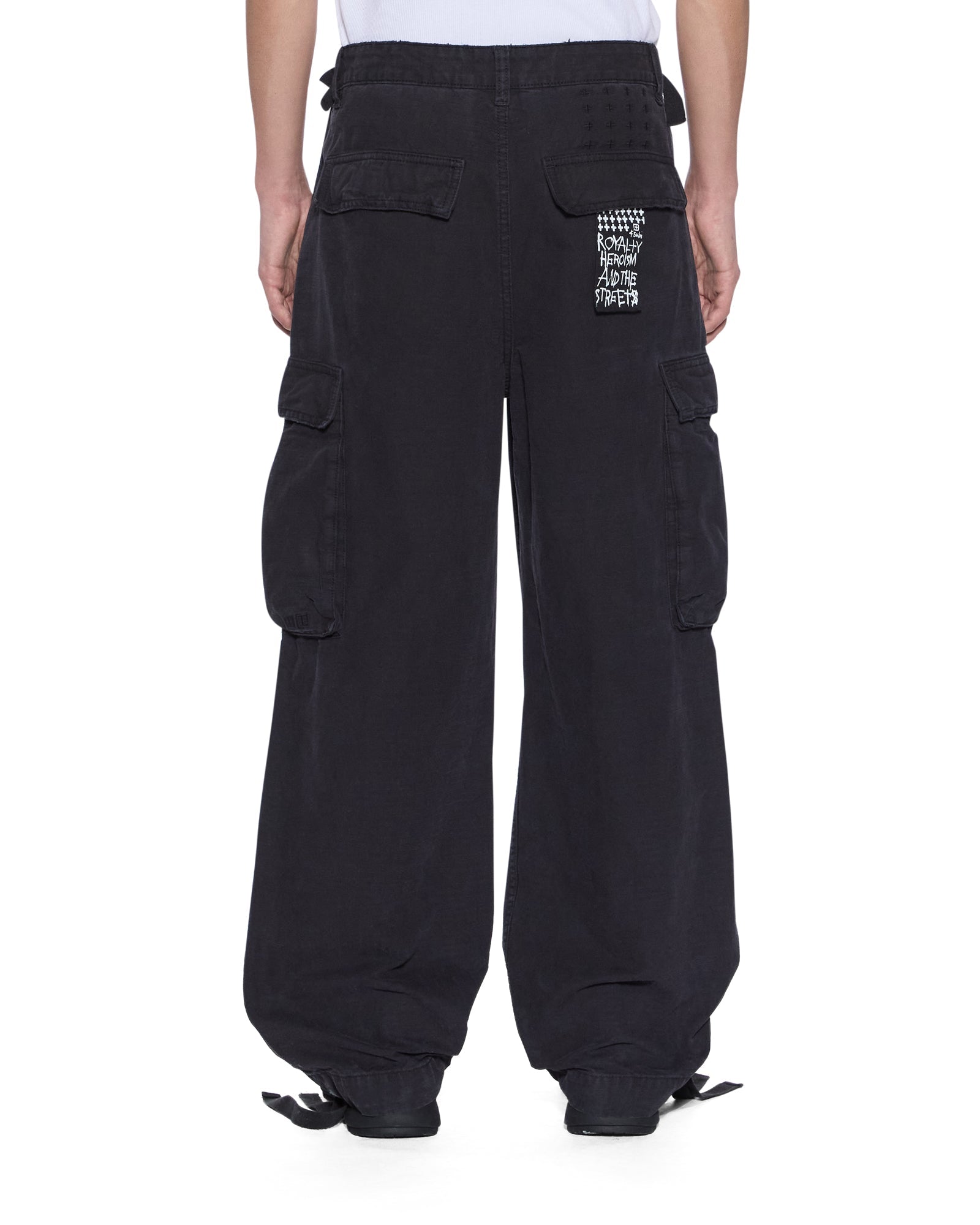MENS  TROOP CARGO PANT BLACK FADE STRAIGHT PANTS
