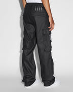 Mens Fugitive Cargo Waxed Relaxed Pants - Black