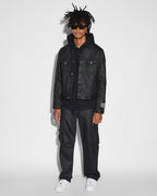 Mens Fugitive Cargo Waxed Relaxed Pants - Black