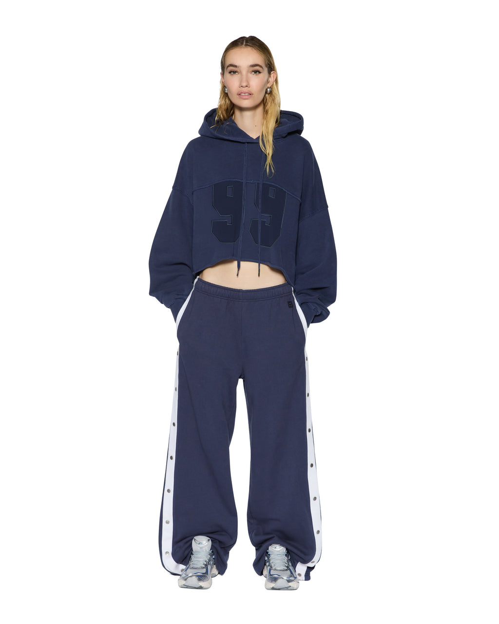 WOMENS OH G HOODIE CROPPED INK BLUE FLEECE