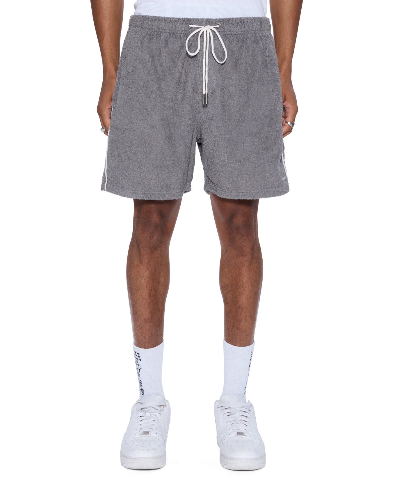 MENS  LOUNGE SHORT CHARCOAL RELAXED WALKSHORTS