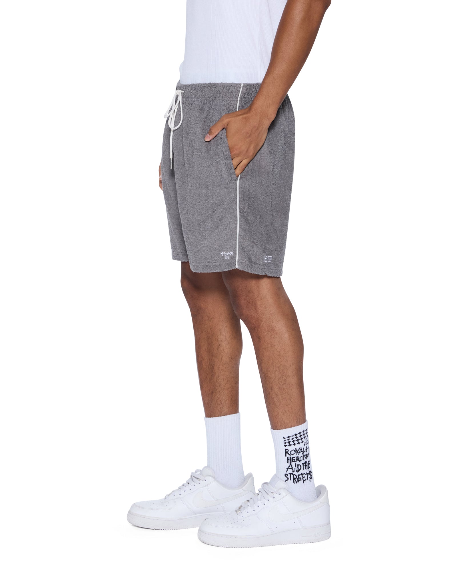 MENS  LOUNGE SHORT CHARCOAL RELAXED WALKSHORTS