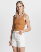 Womens Racer Short Sugar Rush Slim Walkshorts - White
