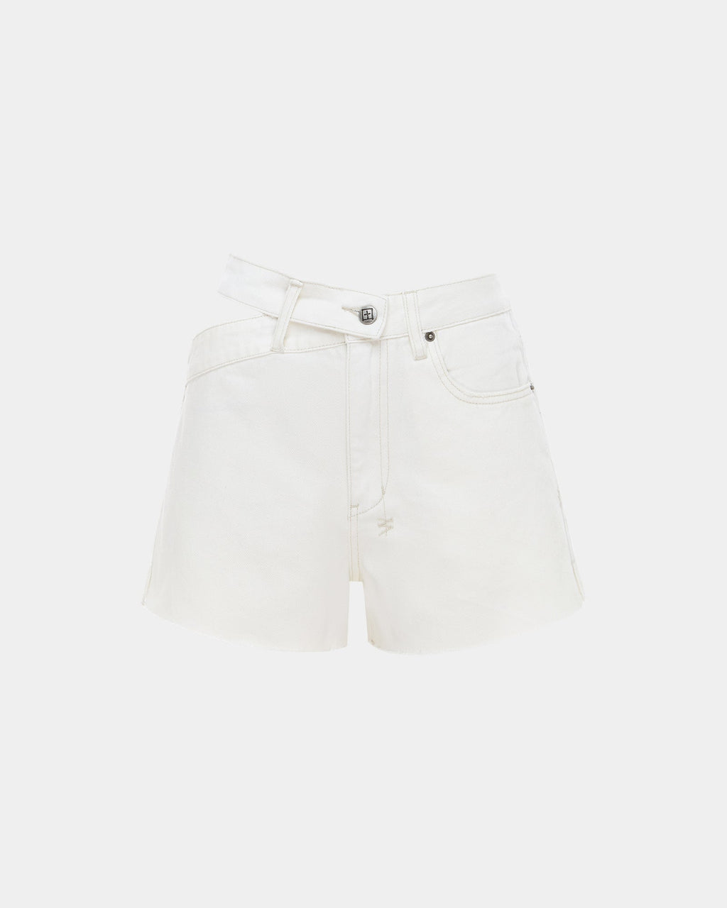 Womens Rise N Hi Short Dettached Halo Fitted Walkshorts - White