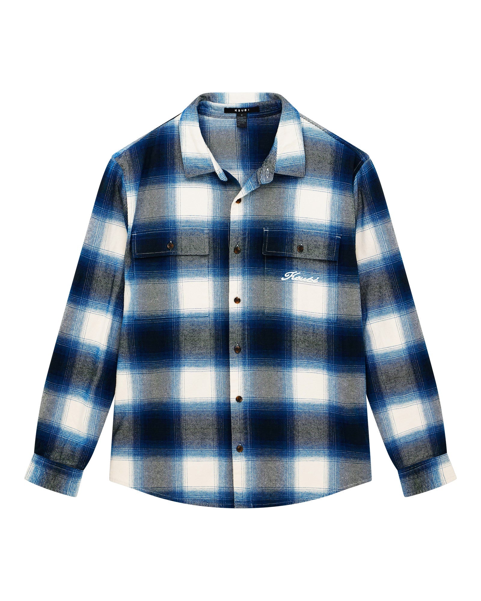 MENS  ROSEBOWL LS SHIRT SALTED BLUE REGULAR SHIRTS