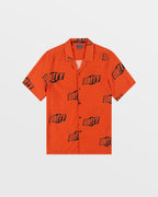 Mens Unity Sign Resort Ss Shirt Orange Regular Shirts - Orange