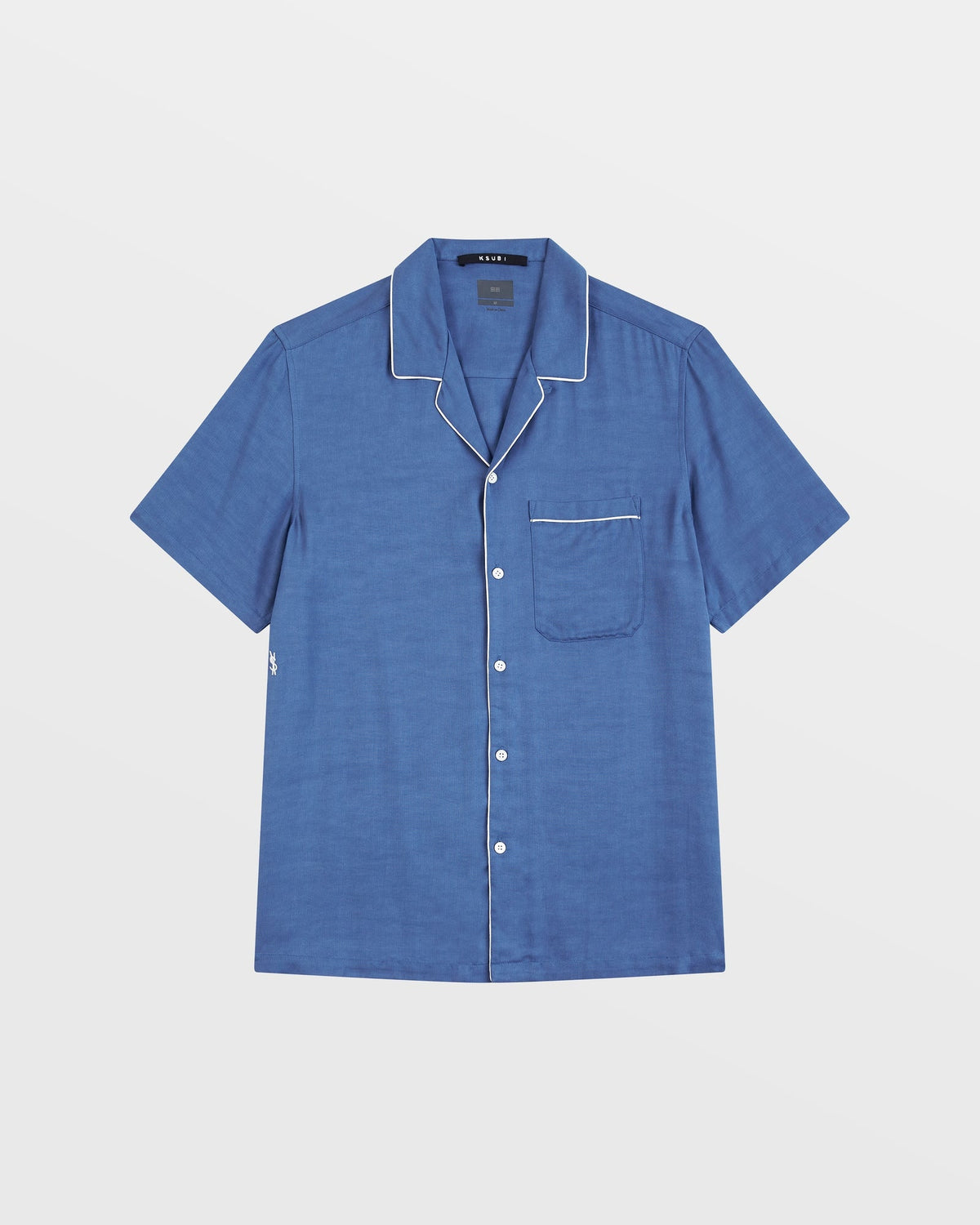 Mens Downtown Resort Ss Shirt Atlantic Regular Shirts - Blue