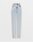 Womens Playback Muse Panel Straight Denim Jeans - Denim