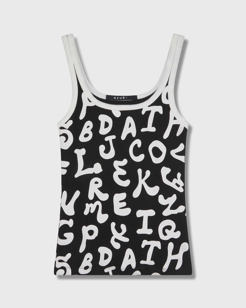 WOMENS ALPHABET TANK MONOCHROME TEES