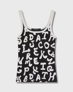 WOMENS ALPHABET TANK MONOCHROME TEES
