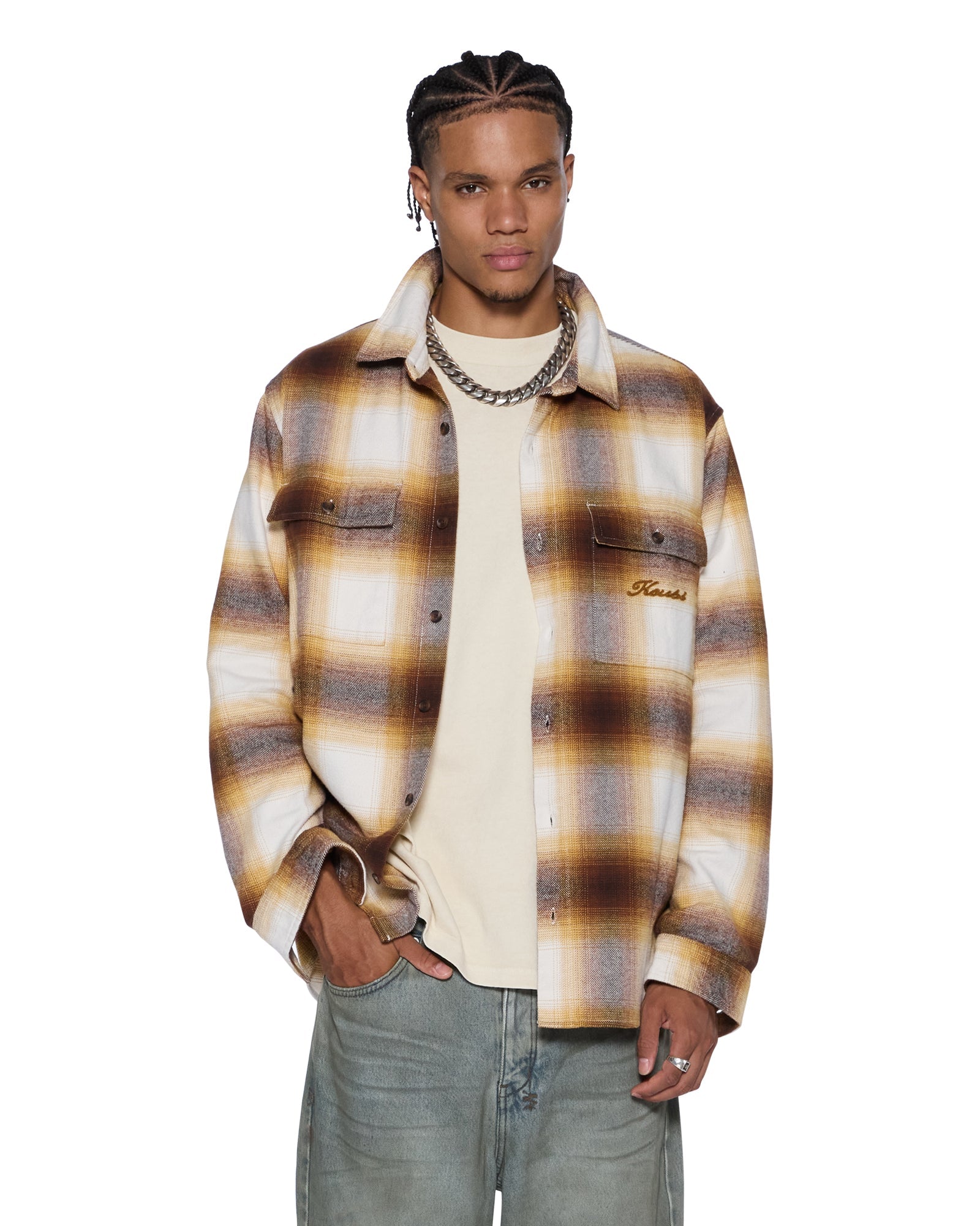 MENS  ROSEBOWL LS SHIRT BURNT ORANGE REGULAR SHIRTS