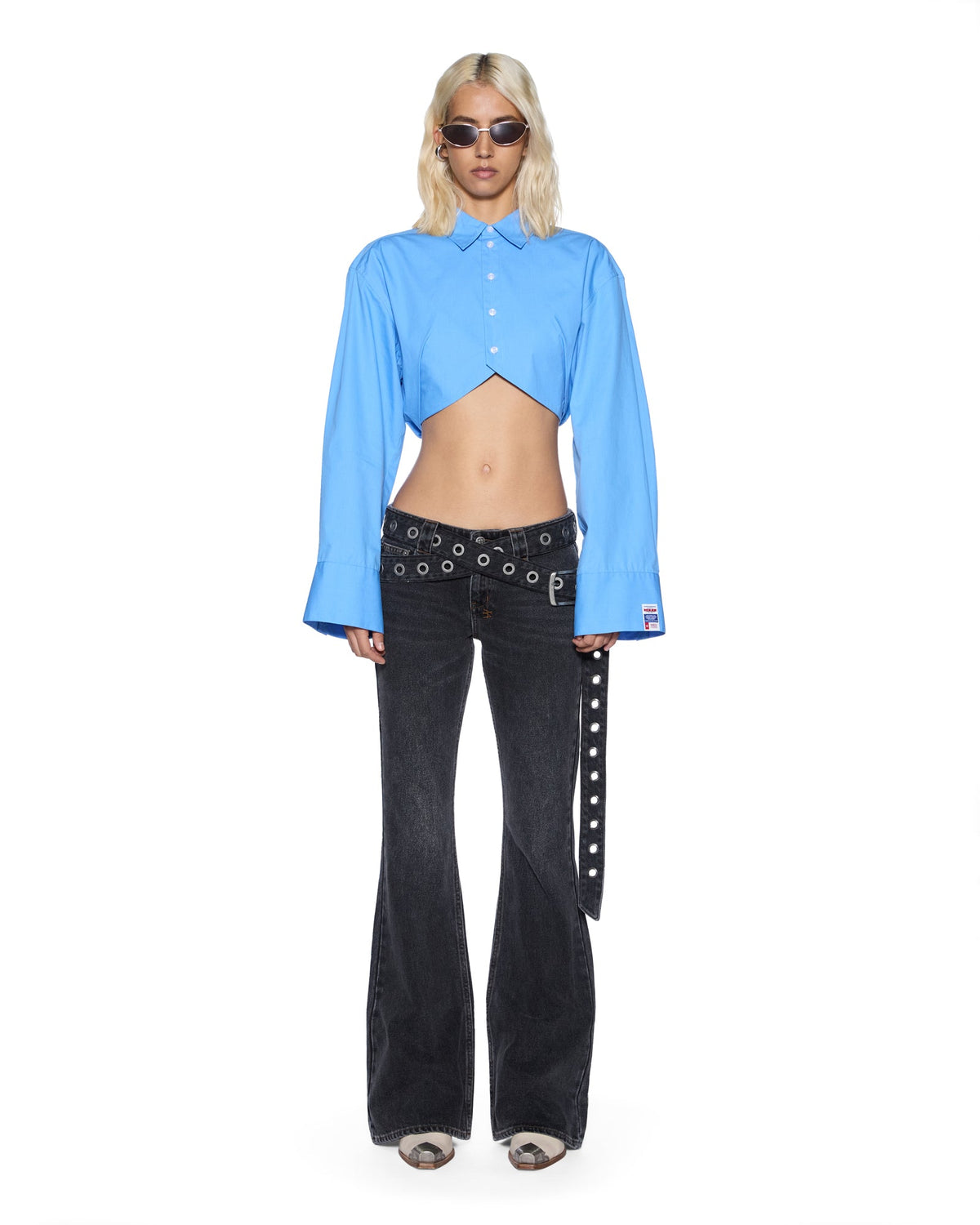 WOMENS BARKER LS SHIRT AZURE SHIRTS