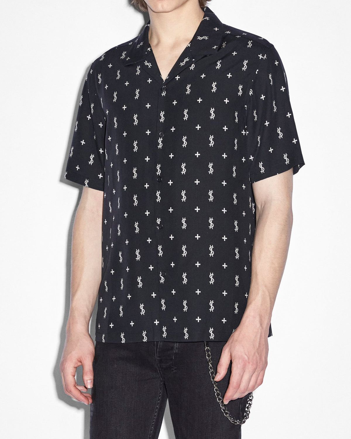 Mens Allstar Resort Ss Shirt Black Regular Shirts - Black