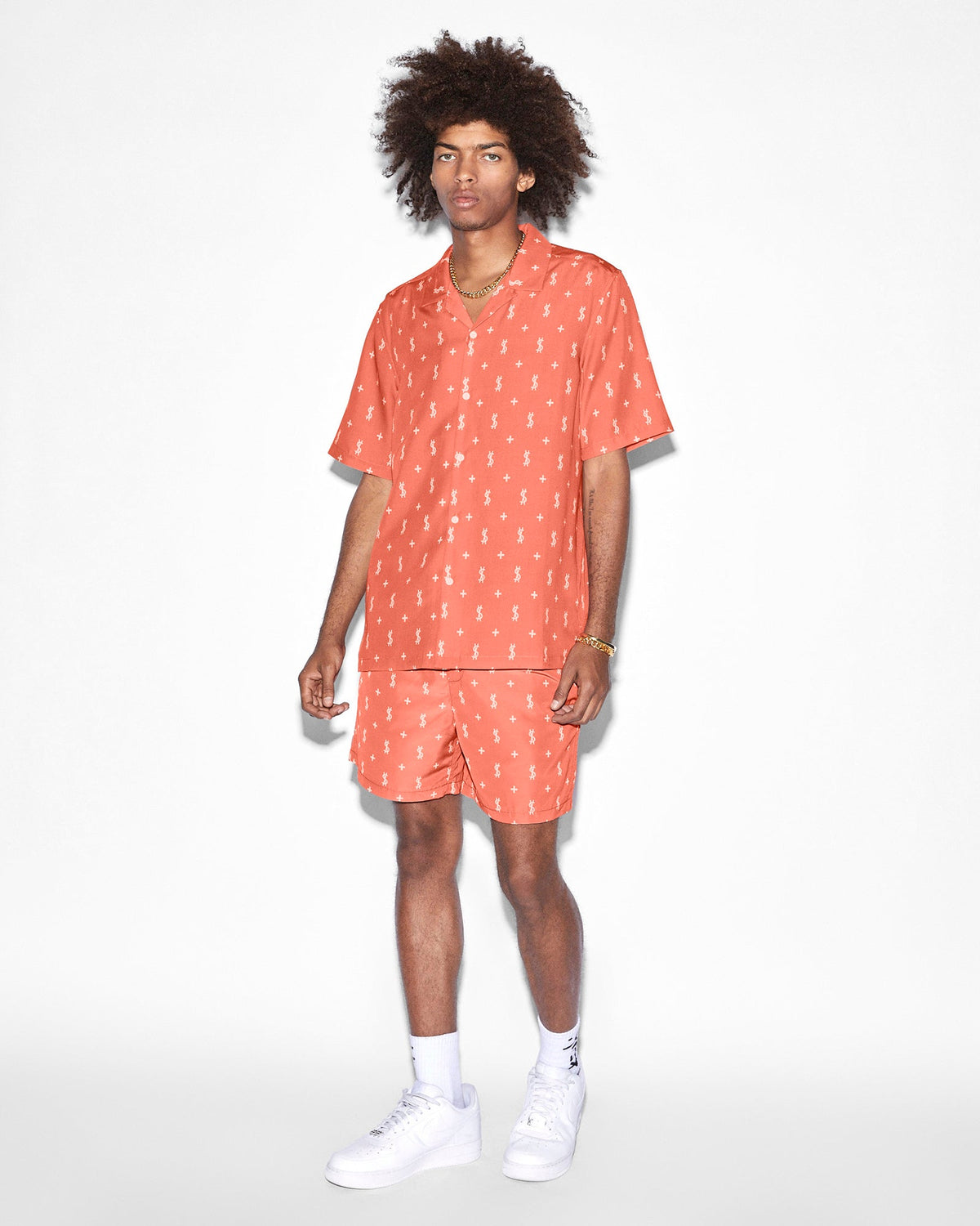 Mens Allstar Resort Ss Shirt Torch Regular Shirts - Red
