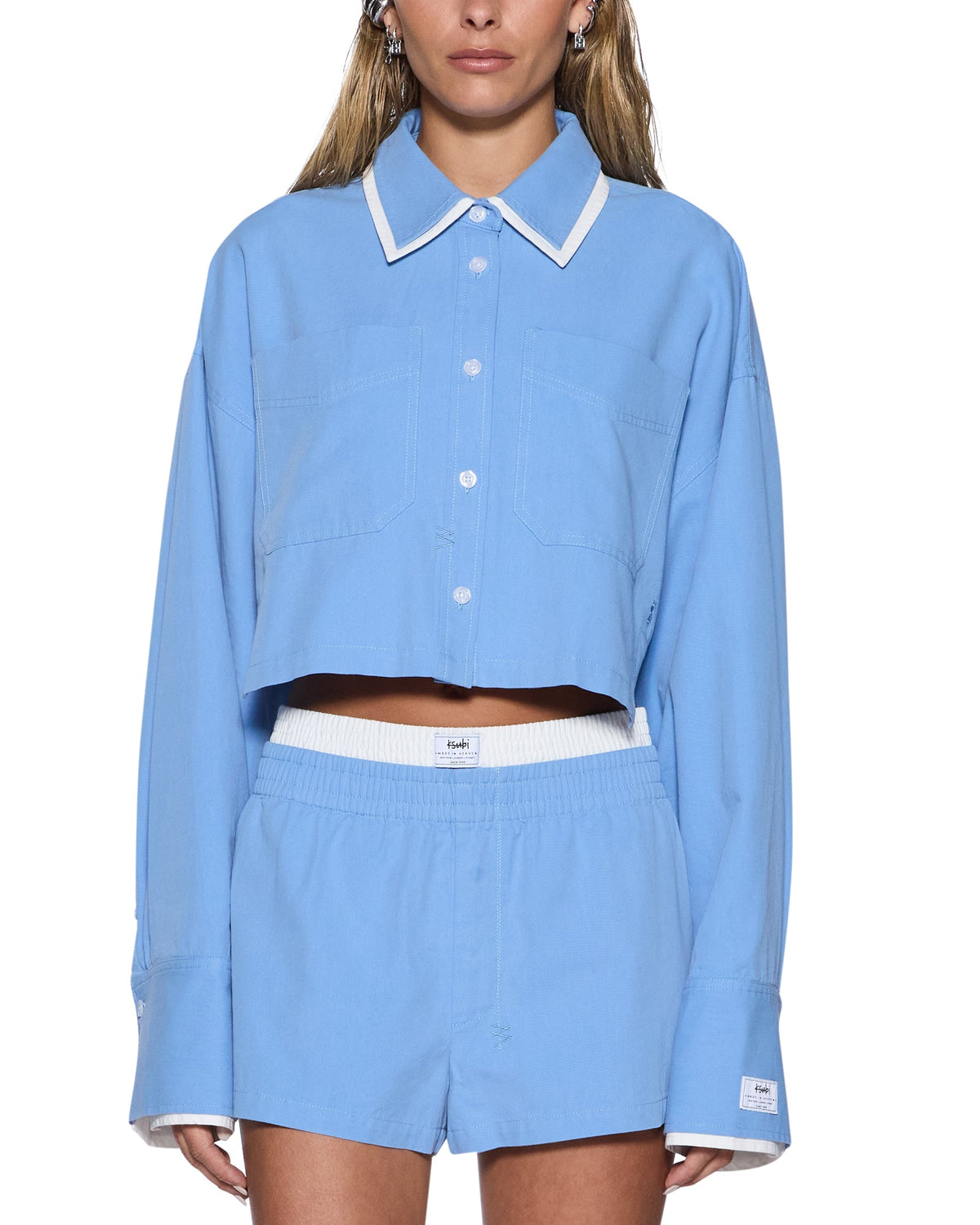 WOMENS BALTER LS SHIRT BRIGHT BLUE/WHITE SHIRTS
