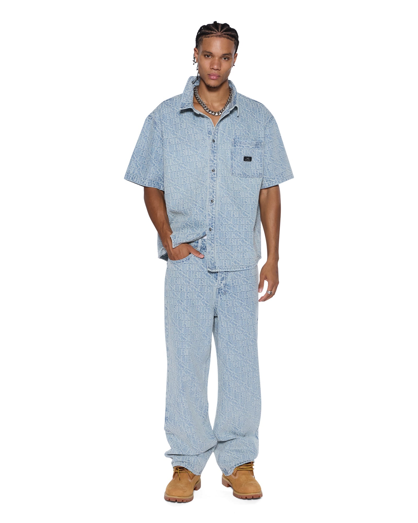 MENS  MAXX TILE BAGGY DENIM JEANS