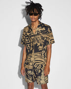 Mens Ikonik Resort Ss Shirt Fade Regular Shirts - Multi Colour