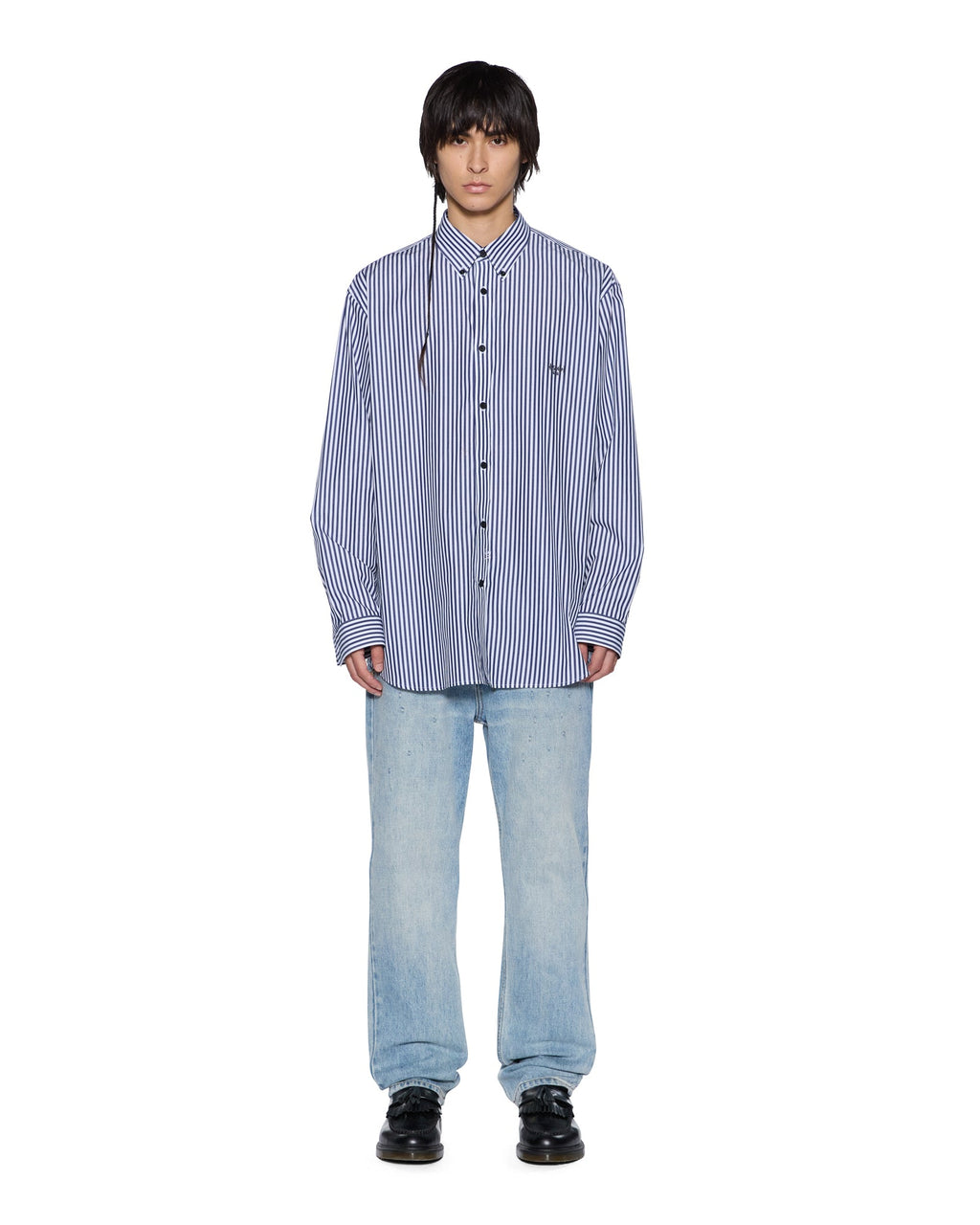 MENS KSIGNATURE LS SHIRT WHITE STRIPE SHIRTS
