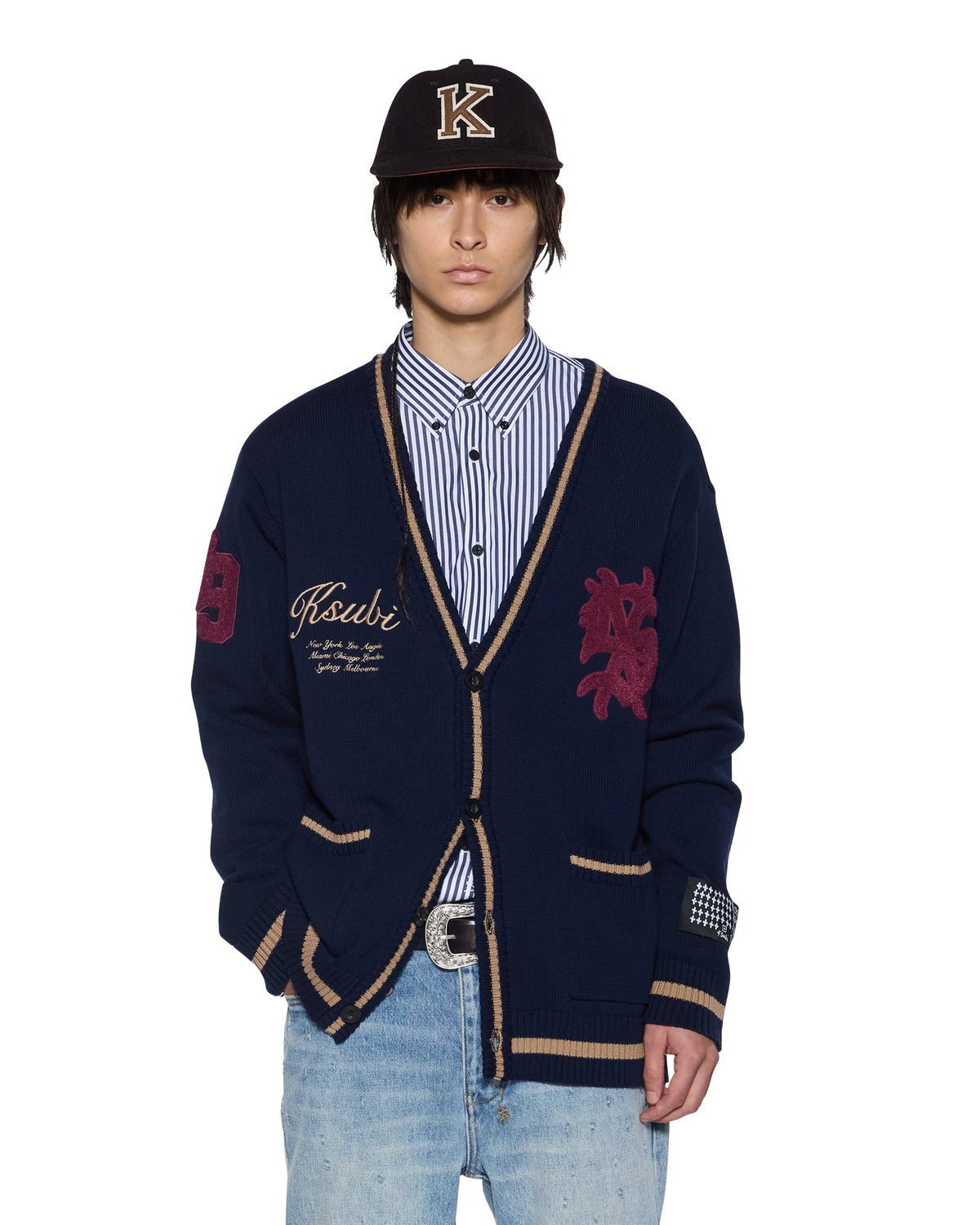 MENS PLAYOFF CARDIGAN NAVY KNITWEAR